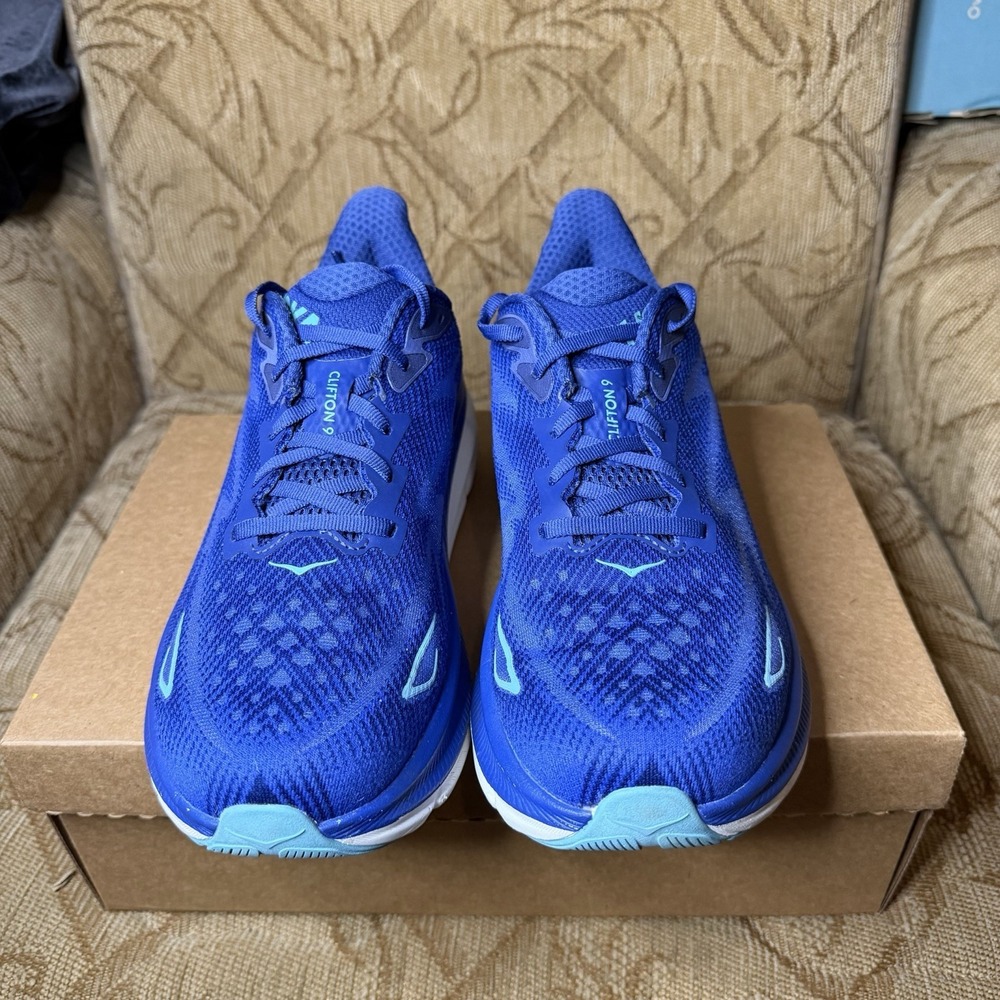 Hoka One One Clifton 9 Running Shoes Womens Size 10.5B Bold Blue Colorway EUC! - Picture 5 of 9